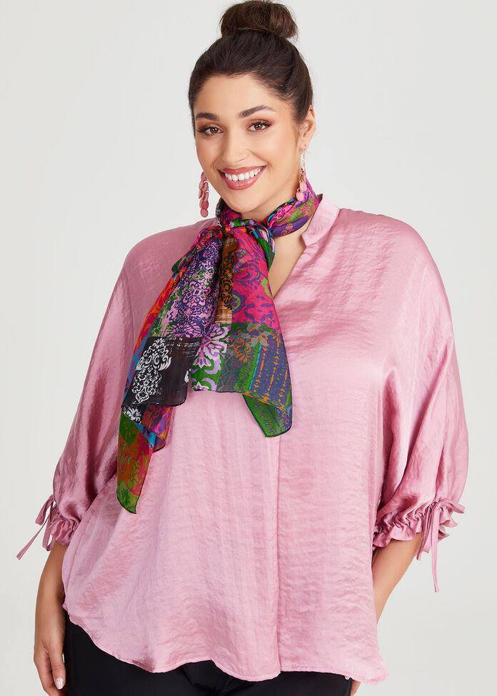 Patchwork Silk Scarf, , hi-res