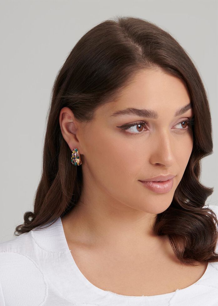 Jewel Pop Hoop Earrings, , hi-res