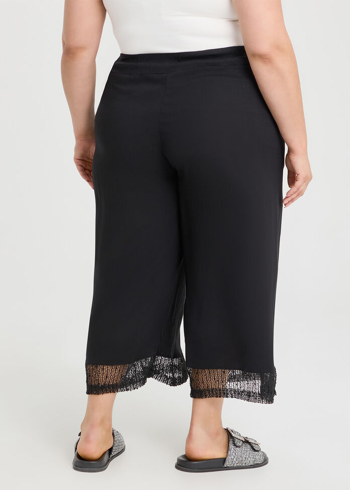 Petite Mesh Trim Natural Pant, , hi-res