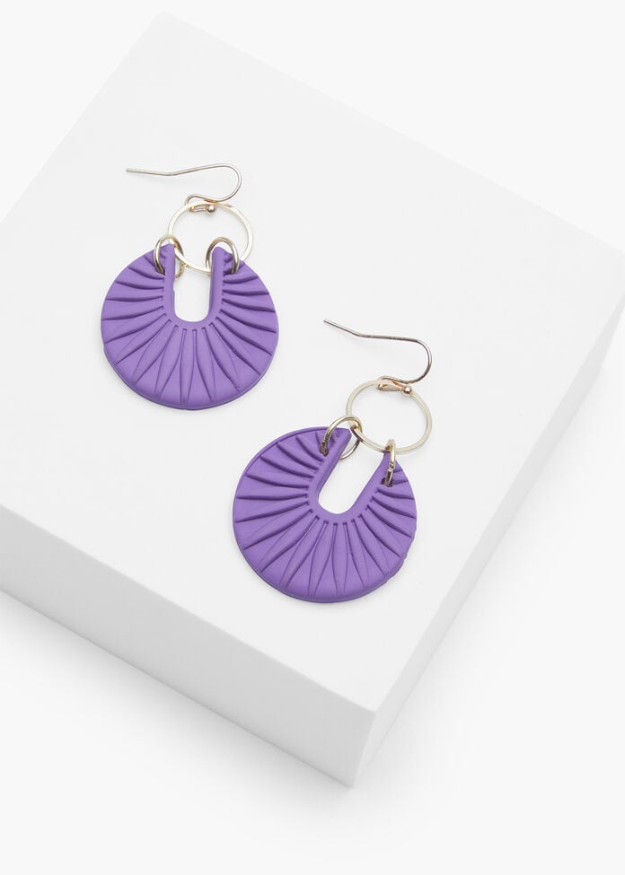 Polymer Clay Round Earrings, , hi-res