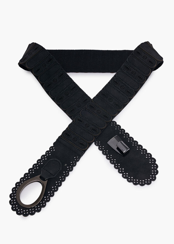 Black Lasercut Belt, , hi-res
