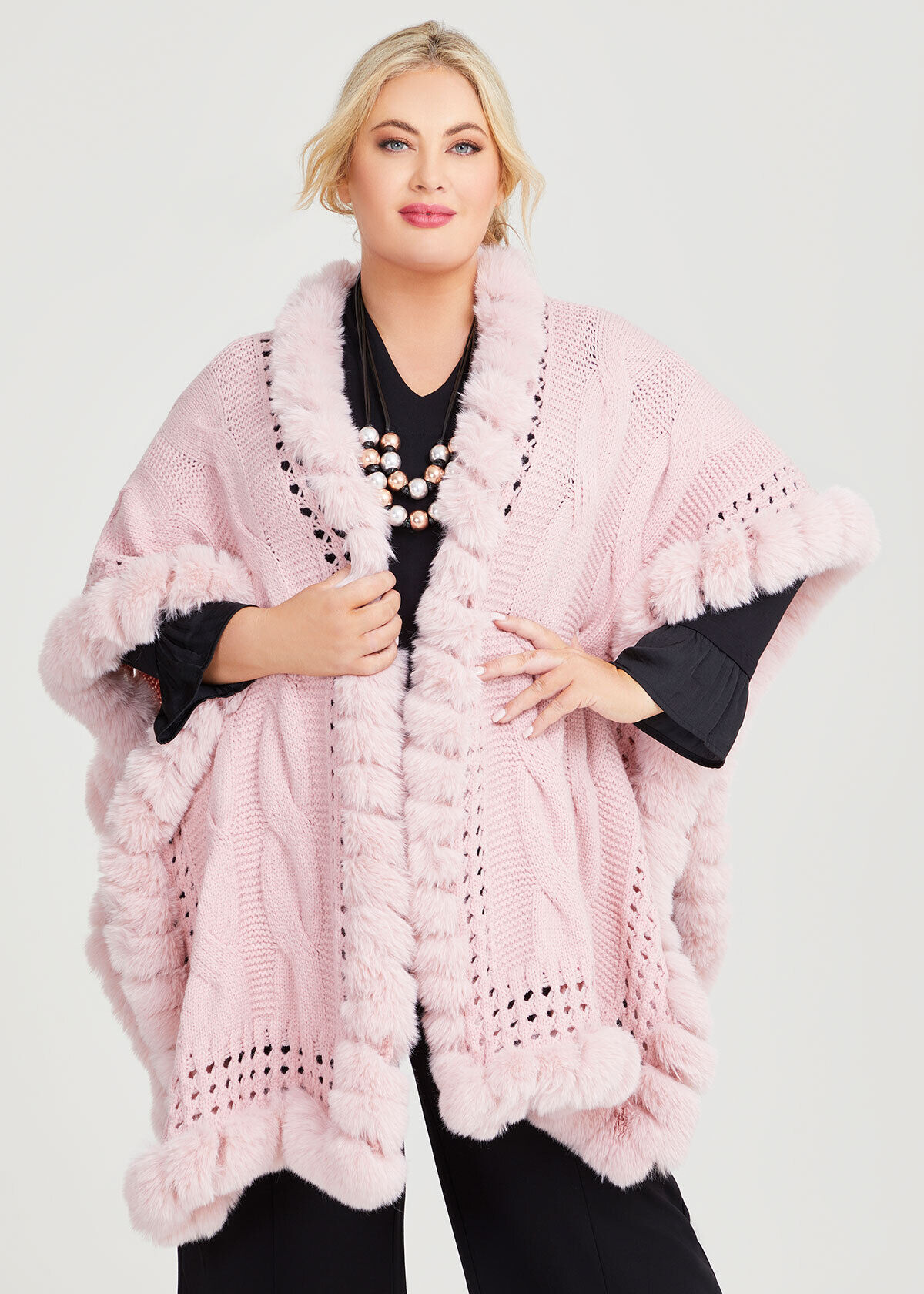 Shop Plus Size Detailed Fur Wrap in Red Taking Shape AU