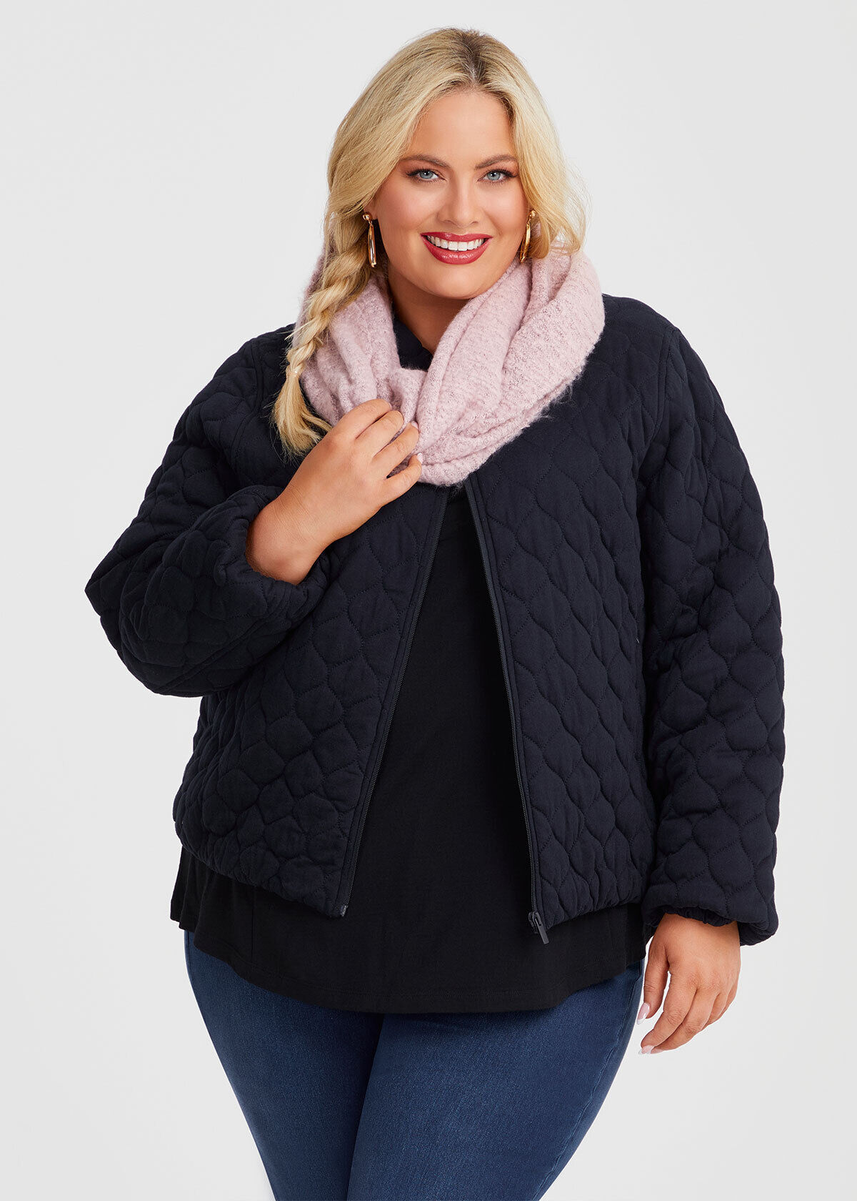 Shop Rib Knit Snood in Blue | Accessories | Taking Shape CA
