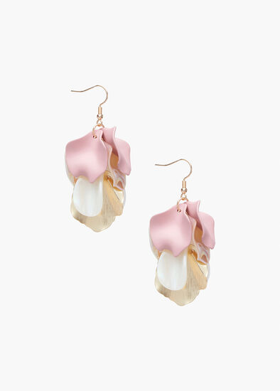Metal Petal Leaf Earrings