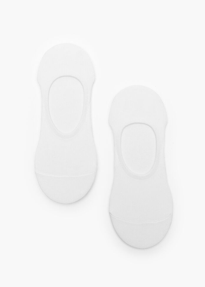 5 Pack White Bamboo No Show Socks, , hi-res