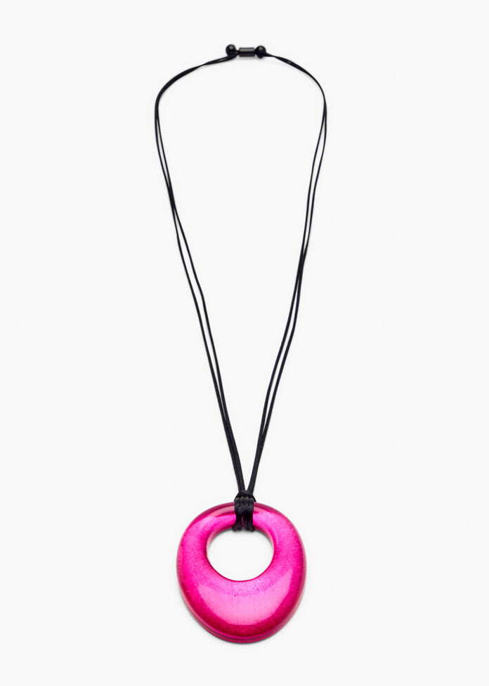 Resin Oval Drop Necklace, , hi-res