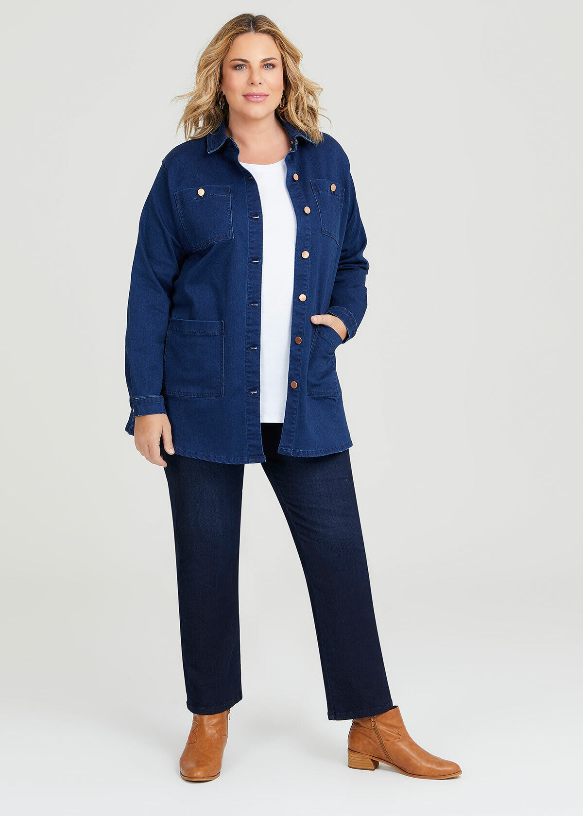Denim Long Line Jacket