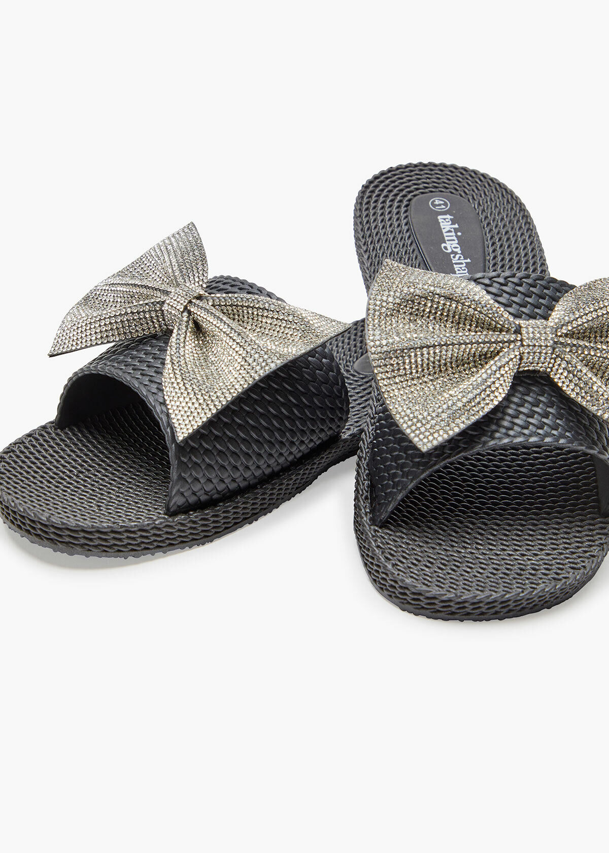 Bling Bow Slide Jelly Sandal