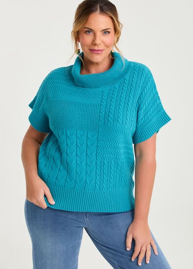 Plus Size Mixed Cable Cowl Knit