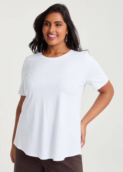 Plus Size Organic Cotton Crew Neck T-shirt