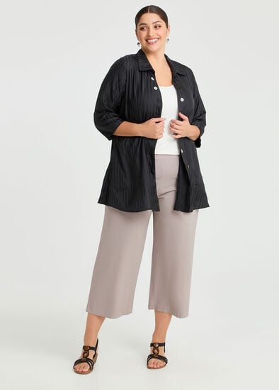 Plus Size Wide Leg Crop Bengaline Pant