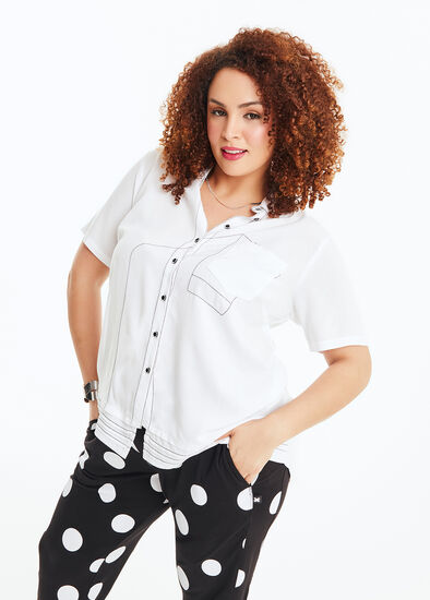Plus Size Bamboo Stitch Line Shirt