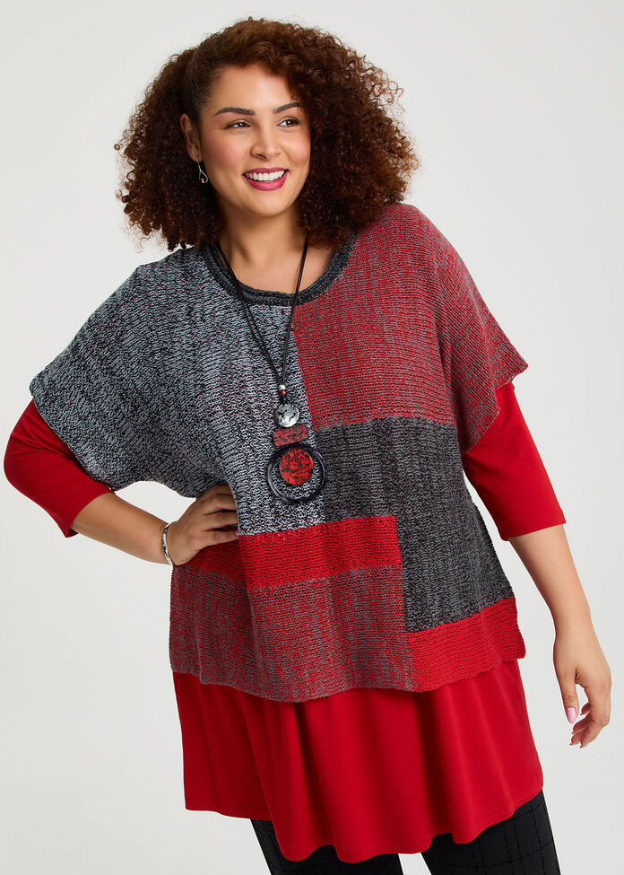 Colour Block Knit Jumper, , hi-res
