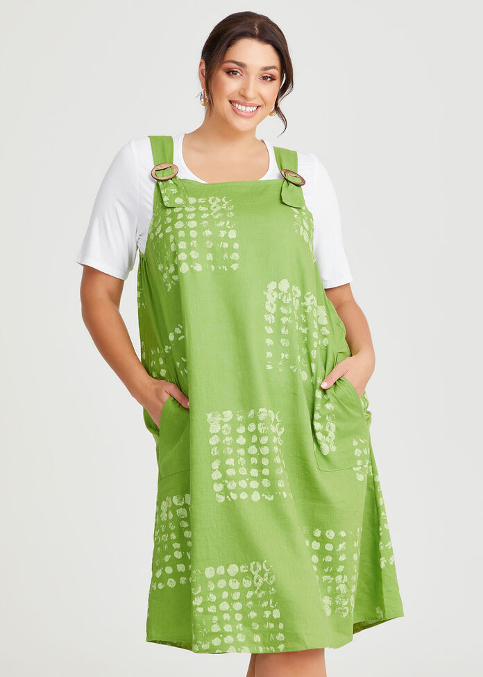 Pinafore Linen Bamboo Dress, , hi-res