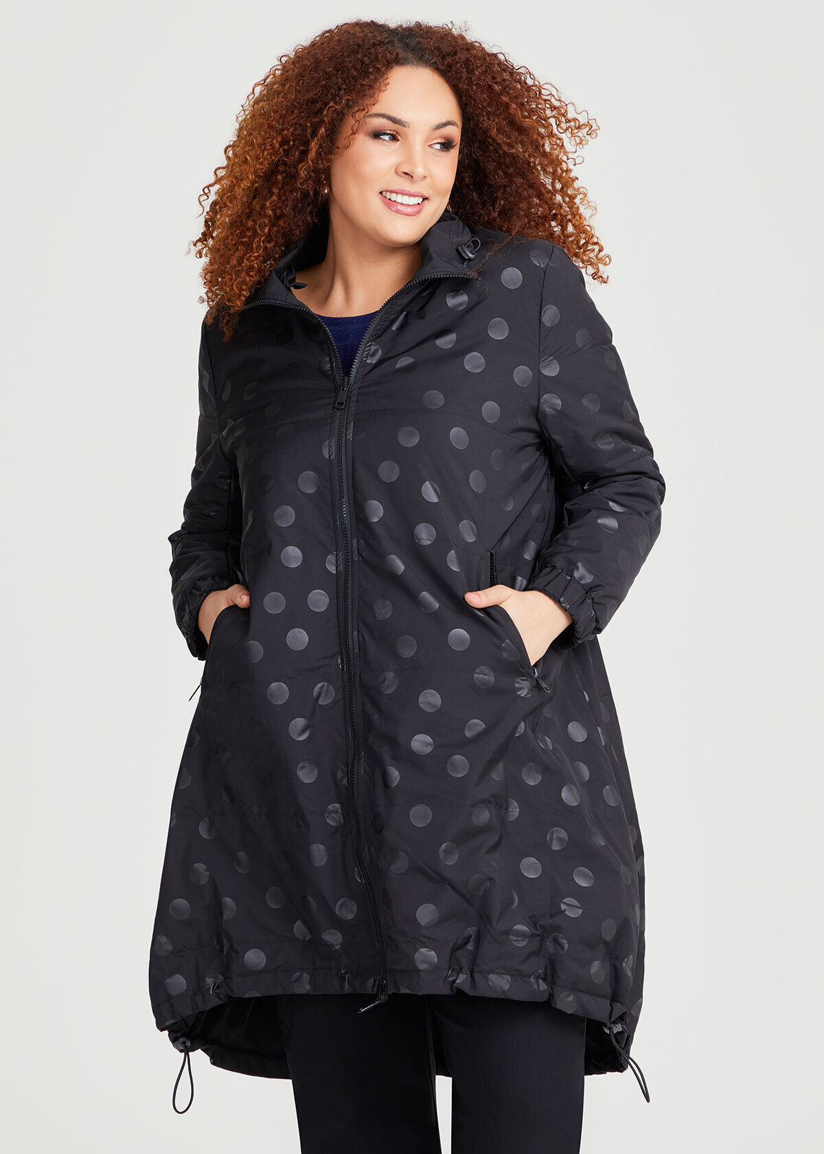 Shop Plus Size Spot Puffer Jacket Black in Black Taking Shape AU