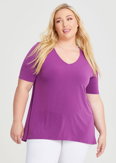 Plus Size Strive V Neck Short Sleeve Top