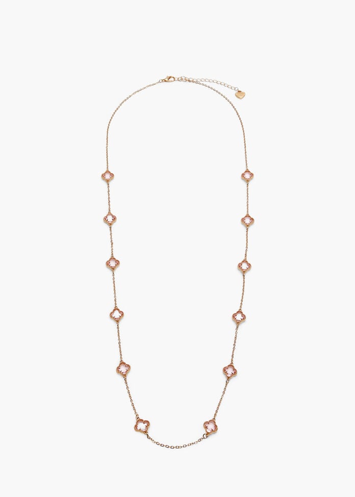 Diamante Clover Long Necklace, , hi-res