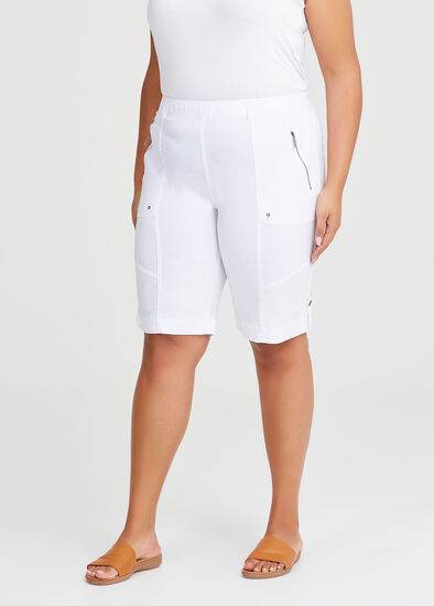 Plus Size Zip Pocket Cargo Short