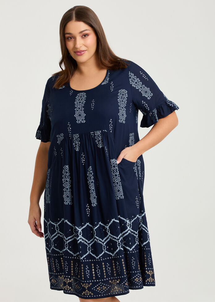Embroidered Sequin Dress, , hi-res