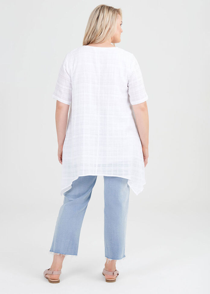 Cotton Textured Gauze Tunic, , hi-res