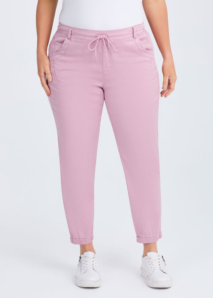 Lyocell Blend Elastic Cuff Jogger, ORCHID BLOOM, hi-res