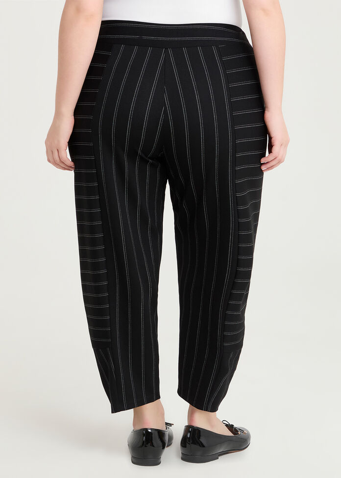 Petite Ponte Pinstripe Lantern Pant, , hi-res