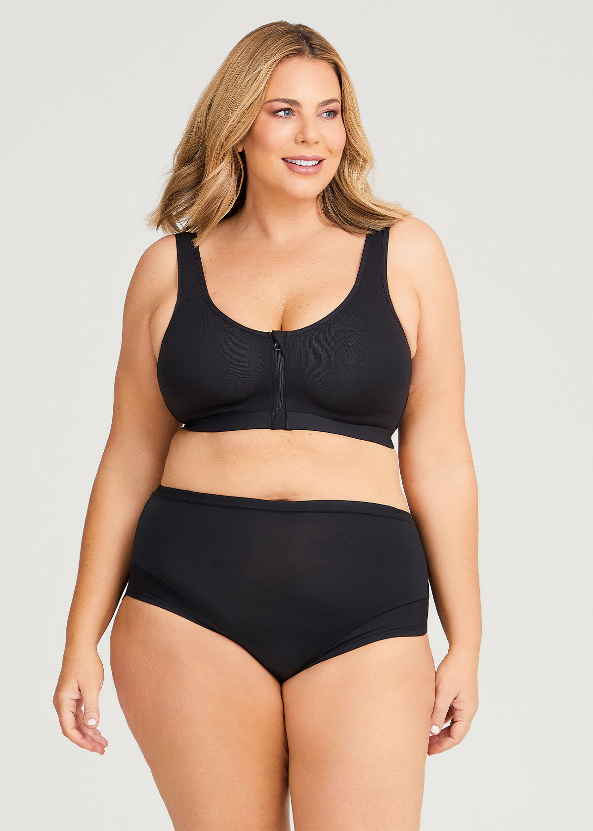 Zip front bra plus size hot sale