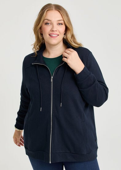 Plus Size Funnel Neck Active Jacket