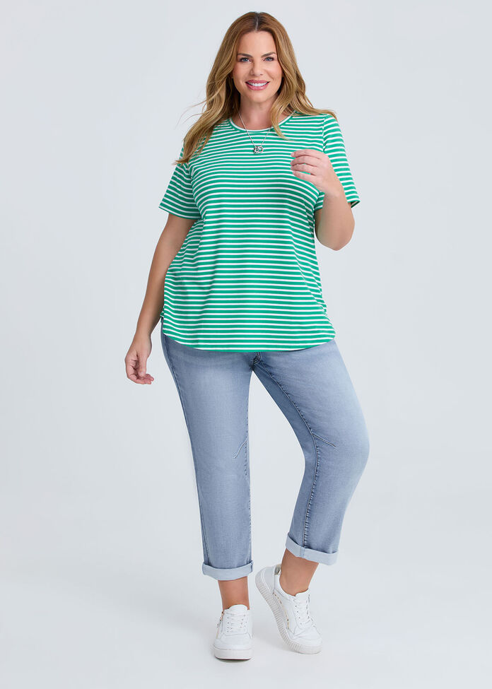 Good Earth Australian Cotton Stripe T-shirt, , hi-res