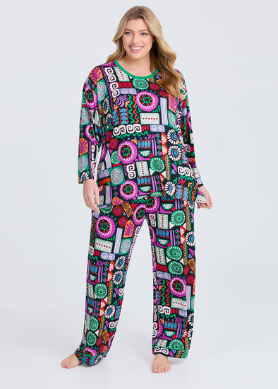 Plus Size Bamboo Fun Print Pyjama Pant