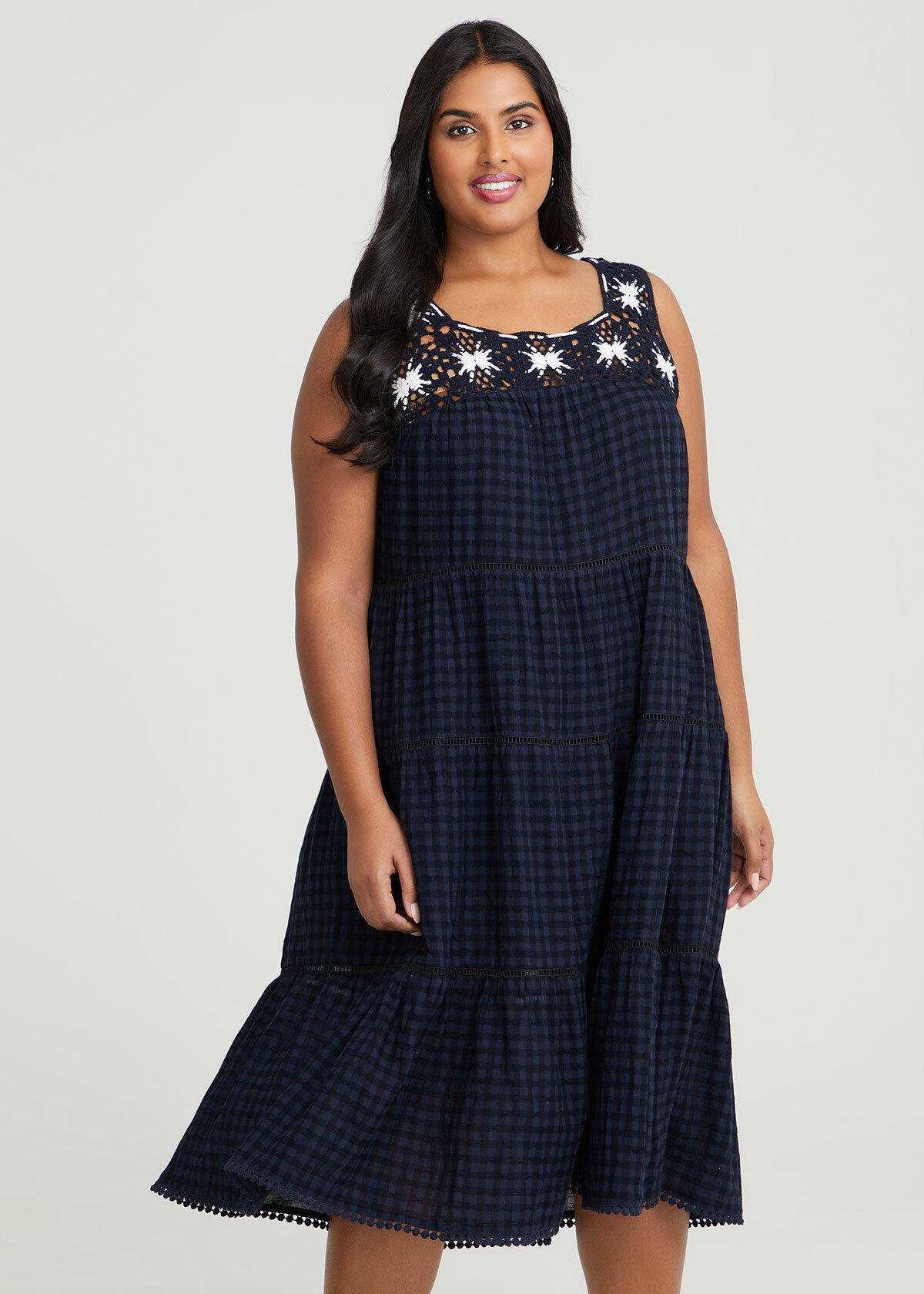 Dress with crochet trim online