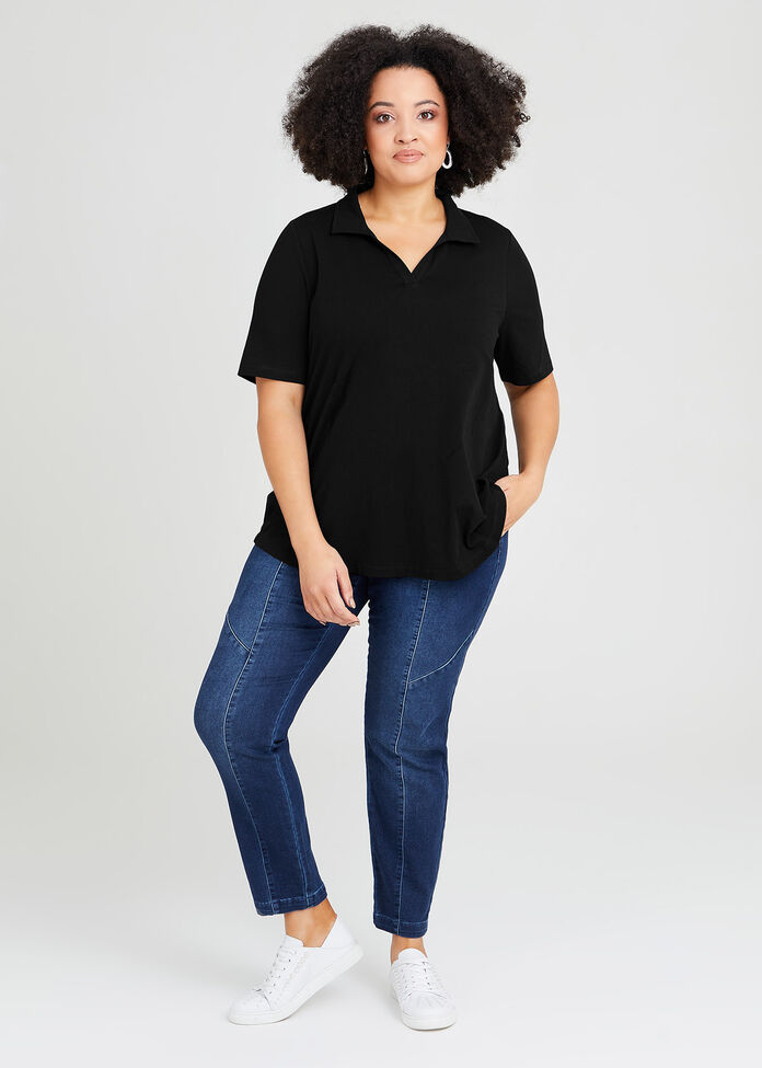 Organic Polo Neck Top, , hi-res