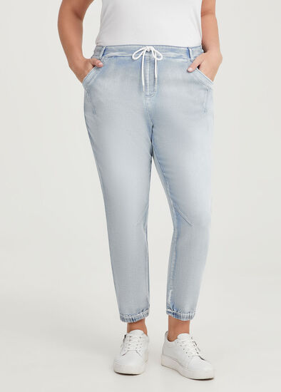Plus Size Cotton Blend Elastic Cuff Jogger
