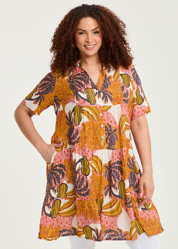 Natural Camille Tiered Tunic, , hi-res
