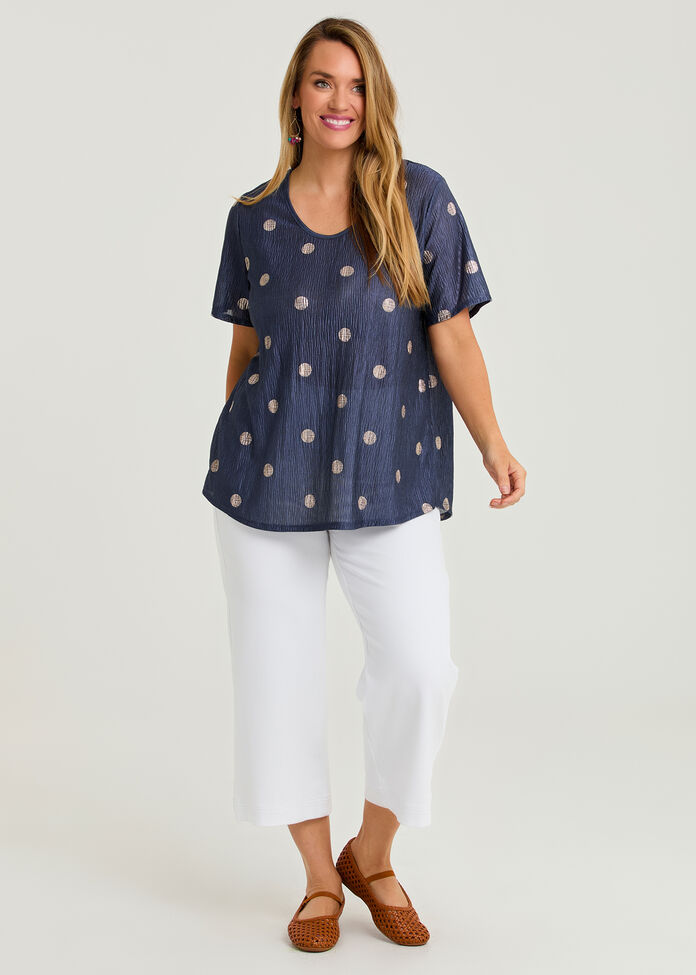 Shimmer Foil Spot Top, , hi-res