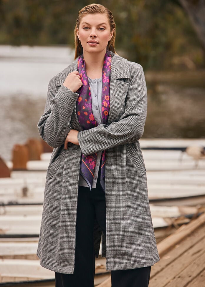 Check Longline Jacket, , hi-res