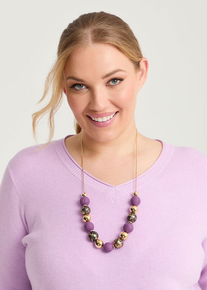 Polymer Clay Ball Necklace, , hi-res