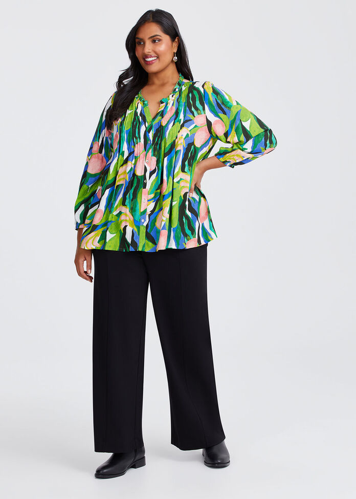 Natural Novella Pintuck Shirt, , hi-res