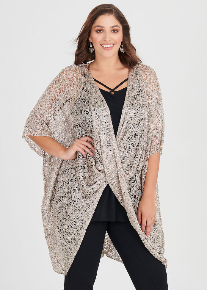 Sunset Twist Front Poncho, , hi-res