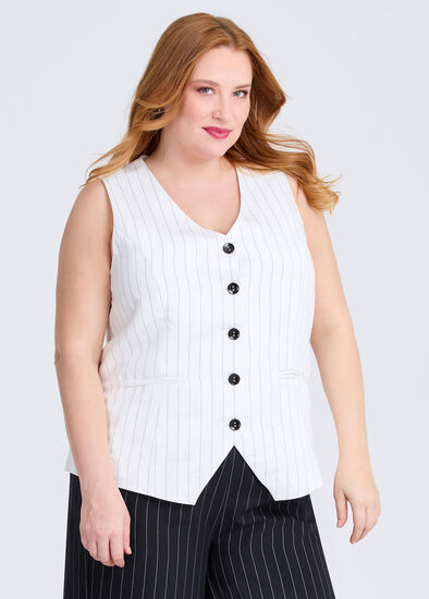 Plus Size Bronte Pinstripe Vest