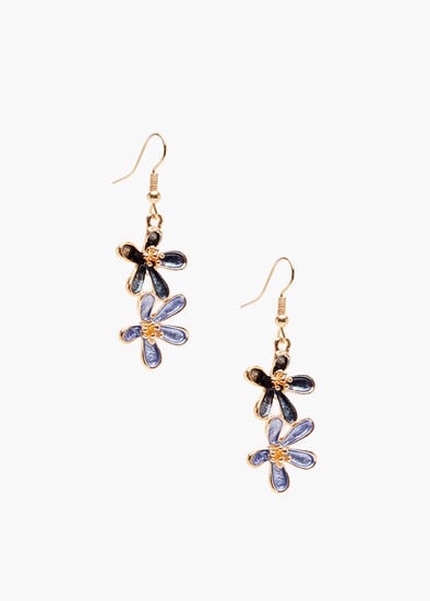 Plus Size Enamel Flower Earrings