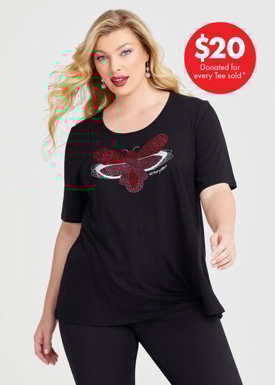 Plus Size Natural Christmas Glitter Bug Tee