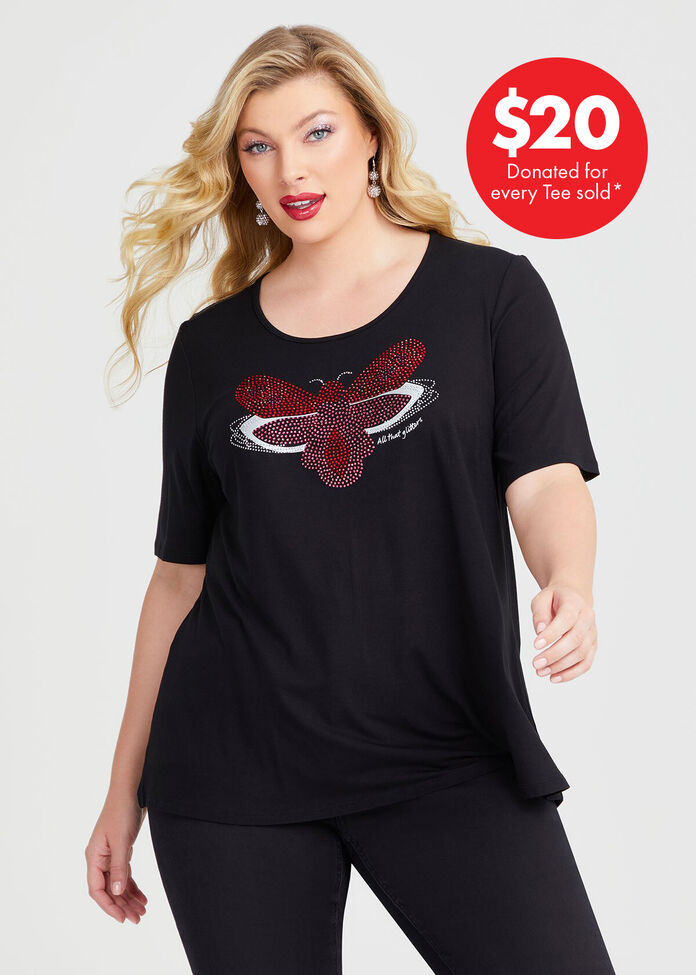 Natural Christmas Glitter Bug Tee, , hi-res