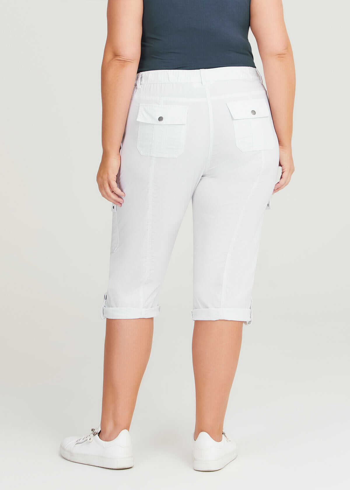 White cargo capri pants clearance womens