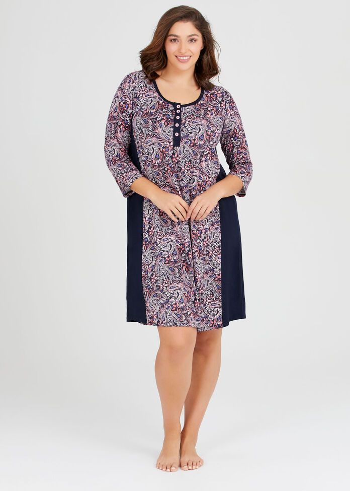 Bamboo Paisley Nightie, , hi-res