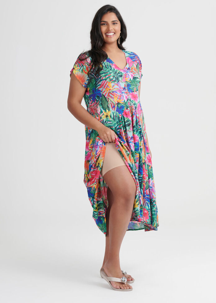 Natural Tropical Dress, , hi-res
