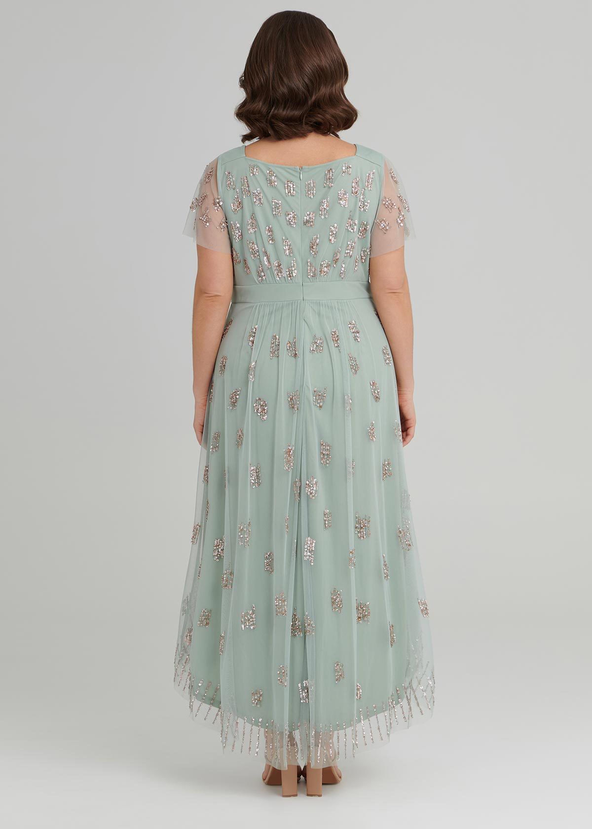 Shop Beaded Cocktail Dress in Green in 