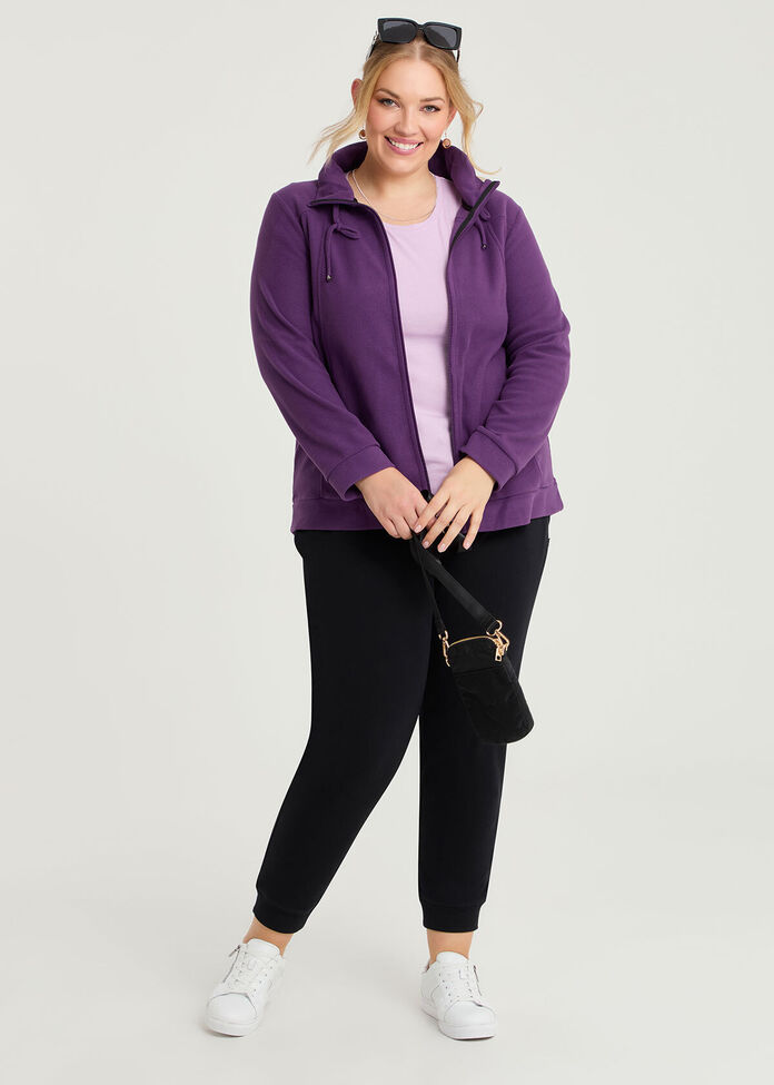 Shop Plus Size Polar Fleece Zip Front Jacket, Purple | Taking Shape NZ