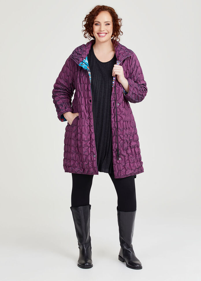 Wave Taffeta Reversible Coat, , hi-res
