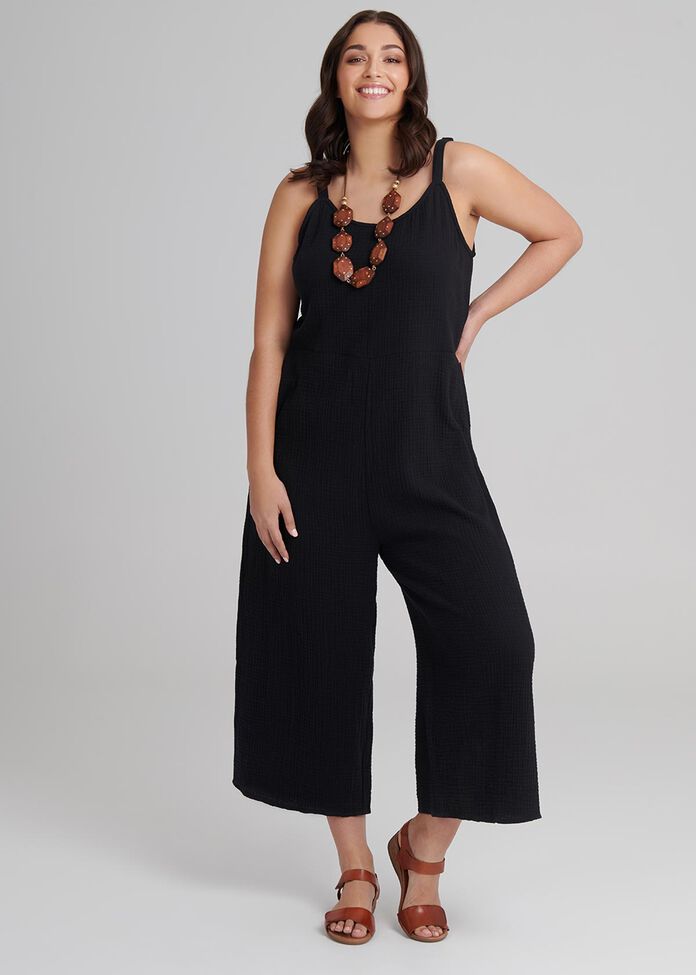 Cotton Malta Jumpsuit, , hi-res